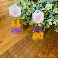 LSU Phrase Earrings, Made to Order