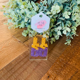 LSU Phrase Earrings, Made to Order