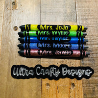 Crayon Designed Gel Pen, Made to Order