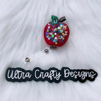 Apple Shaped Badge Reel, 3D, Made to Order