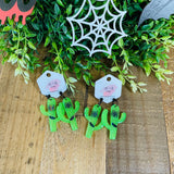 Halloween Cactus Earrings, RTS