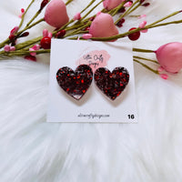 Large Heart Stud Earrings, RTS