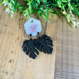 Halloween Monstera Leaves Earrings, RTS