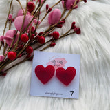 Large Heart Stud Earrings, RTS