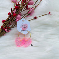 Valentines Heart Drop Earrings, RTS