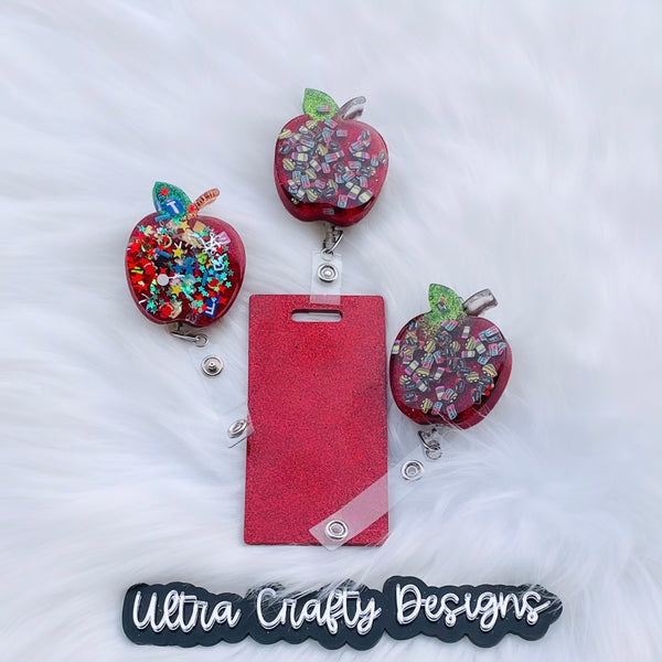 Apple Shaped Badge Reel, 3D, Made to Order