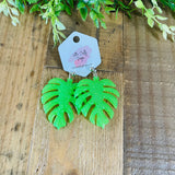 Halloween Monstera Leaves Earrings, RTS