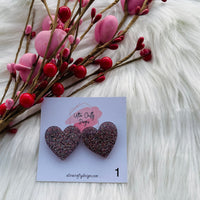 Large Heart Stud Earrings, RTS