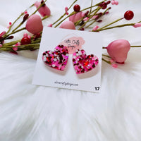 Large Heart Stud Earrings, RTS