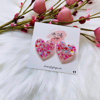 Large Heart Stud Earrings, RTS