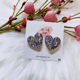 Large Heart Stud Earrings, RTS