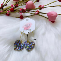 Valentines Heart Drop Earrings, RTS