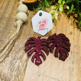 Fall Monstera Leaves Earrings, RTS