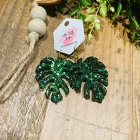 Fall Monstera Leaves Earrings, RTS