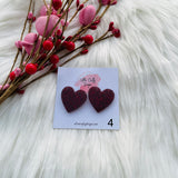 Large Heart Stud Earrings, RTS