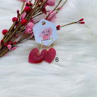 Valentines Heart Drop Earrings, RTS