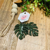 Fall Monstera Leaves Earrings, RTS