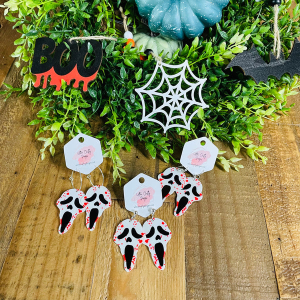 Halloween Scream Mask Earrings, RTS