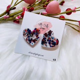 Large Heart Stud Earrings, RTS