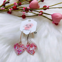 Valentines Heart Drop Earrings, RTS