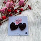 Large Heart Stud Earrings, RTS