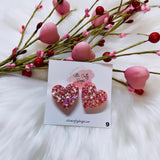 Large Heart Stud Earrings, RTS