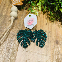 Fall Monstera Leaves Earrings, RTS