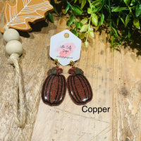 Fall Pumpkin Dangle Earrings, RTS