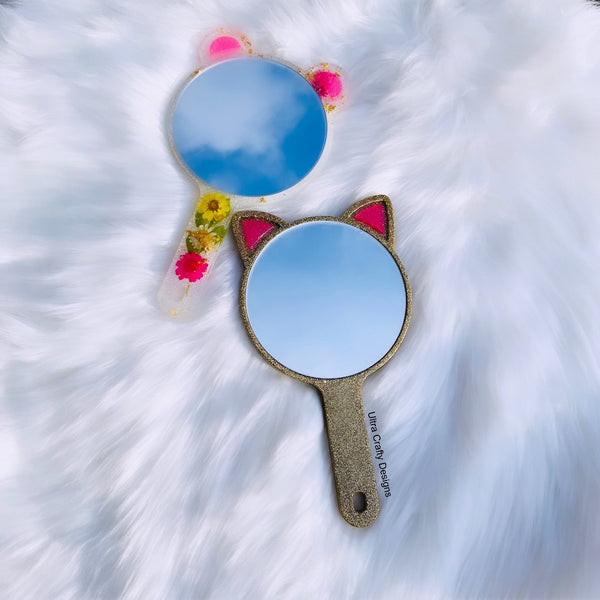 Cat, Bear Handheld Mirrors, Made to Order