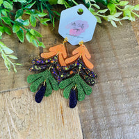 Halloween Abstract Leaves Earrings, RTS