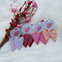 Valentines Heart Earrings, RTS