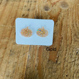 Fall Pumpkin Stud Earrings, RTS