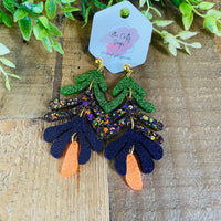 Halloween Abstract Leaves Earrings, RTS